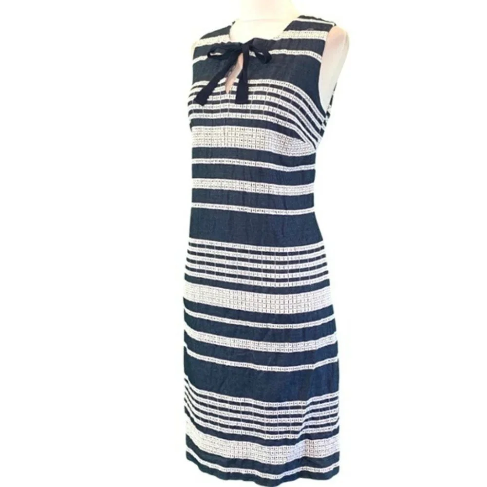 Karl Lagerfeld Blue and White Sheath Mini Dress